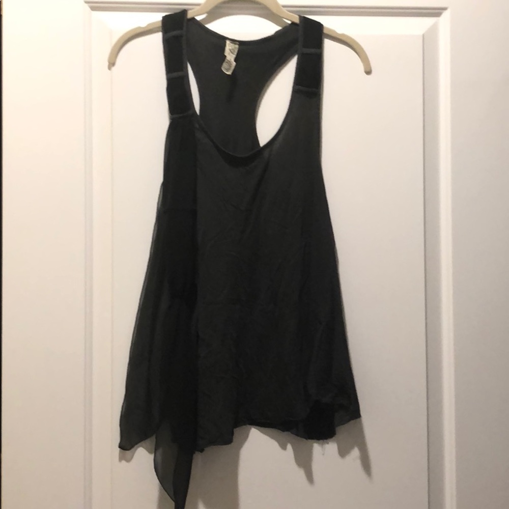 Free people gray tank top with black accent